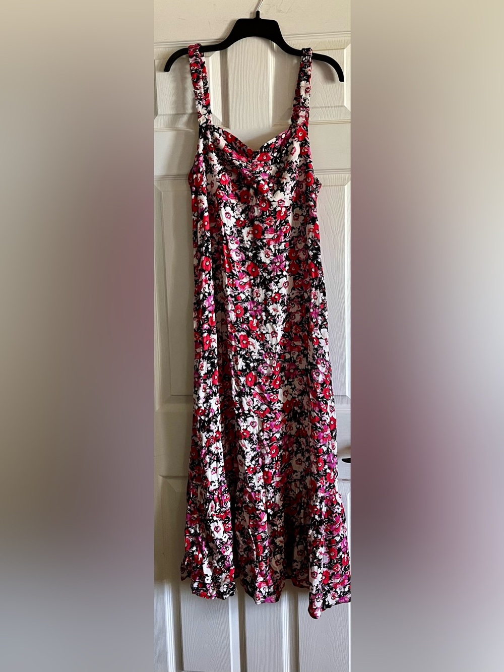 NWT Mango Pink & Red Floral Print Dress
